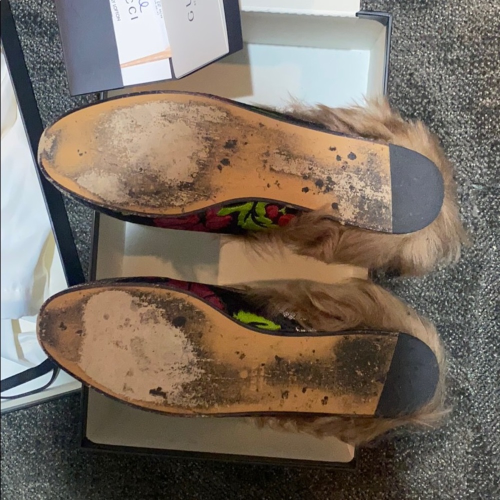 AUTHENTIC Gucci mule slip on shoes with fur lining - Picture 6 of 7